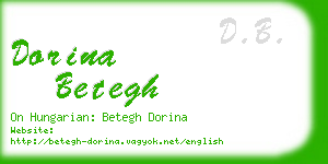 dorina betegh business card